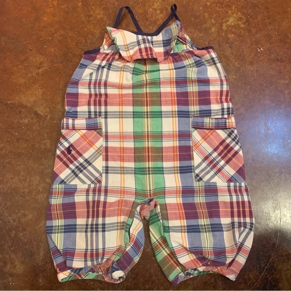 Girls Ralph Lauren Plaid Romper/Overall
